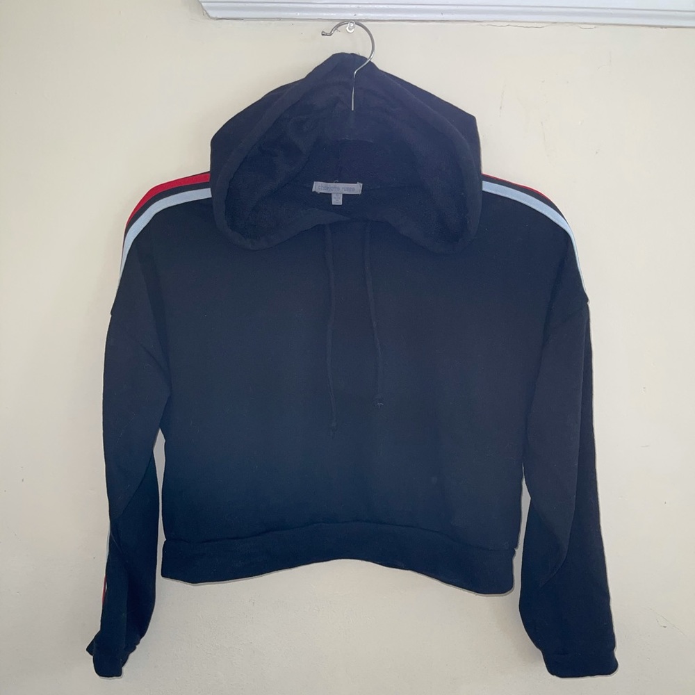 Black Cropped Hoodie